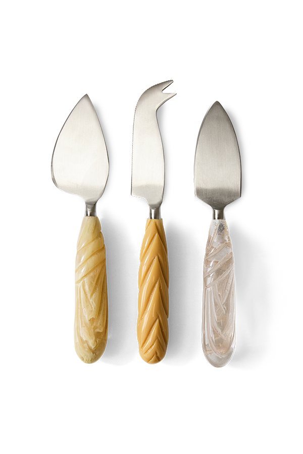 HKLIVING ® | Set of Three Cheese Knives - Cream - Pre - Order