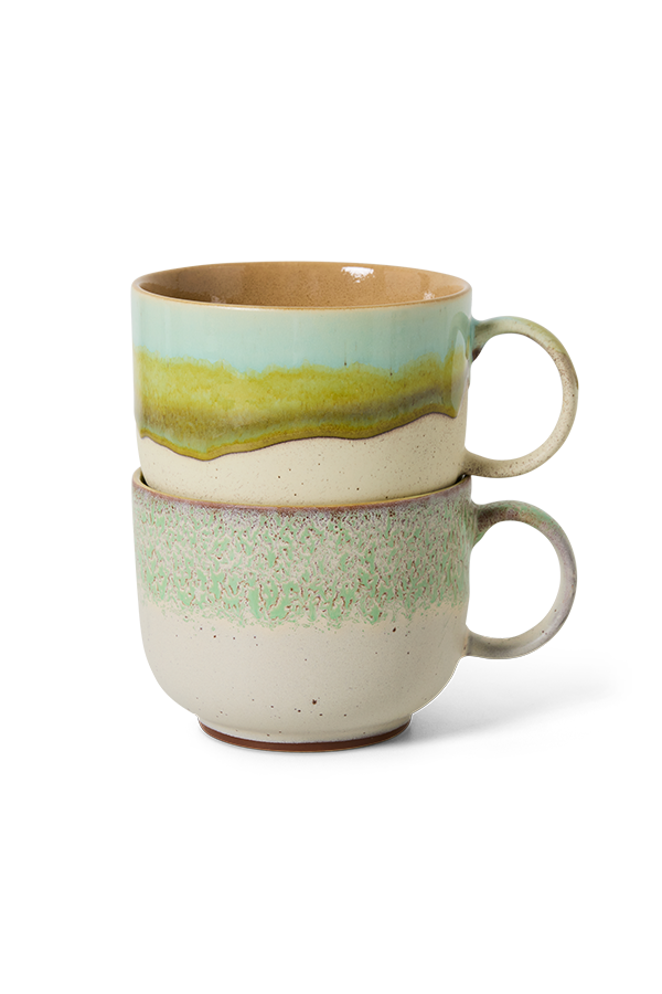 HKLIVING ® | Set of Two Stoneware Tea Cups - Neo - Pre - Order