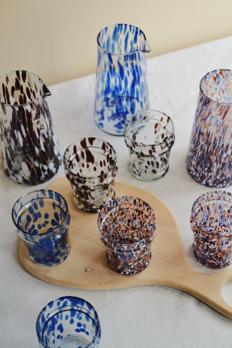 Blue and Brown Speckled Glass