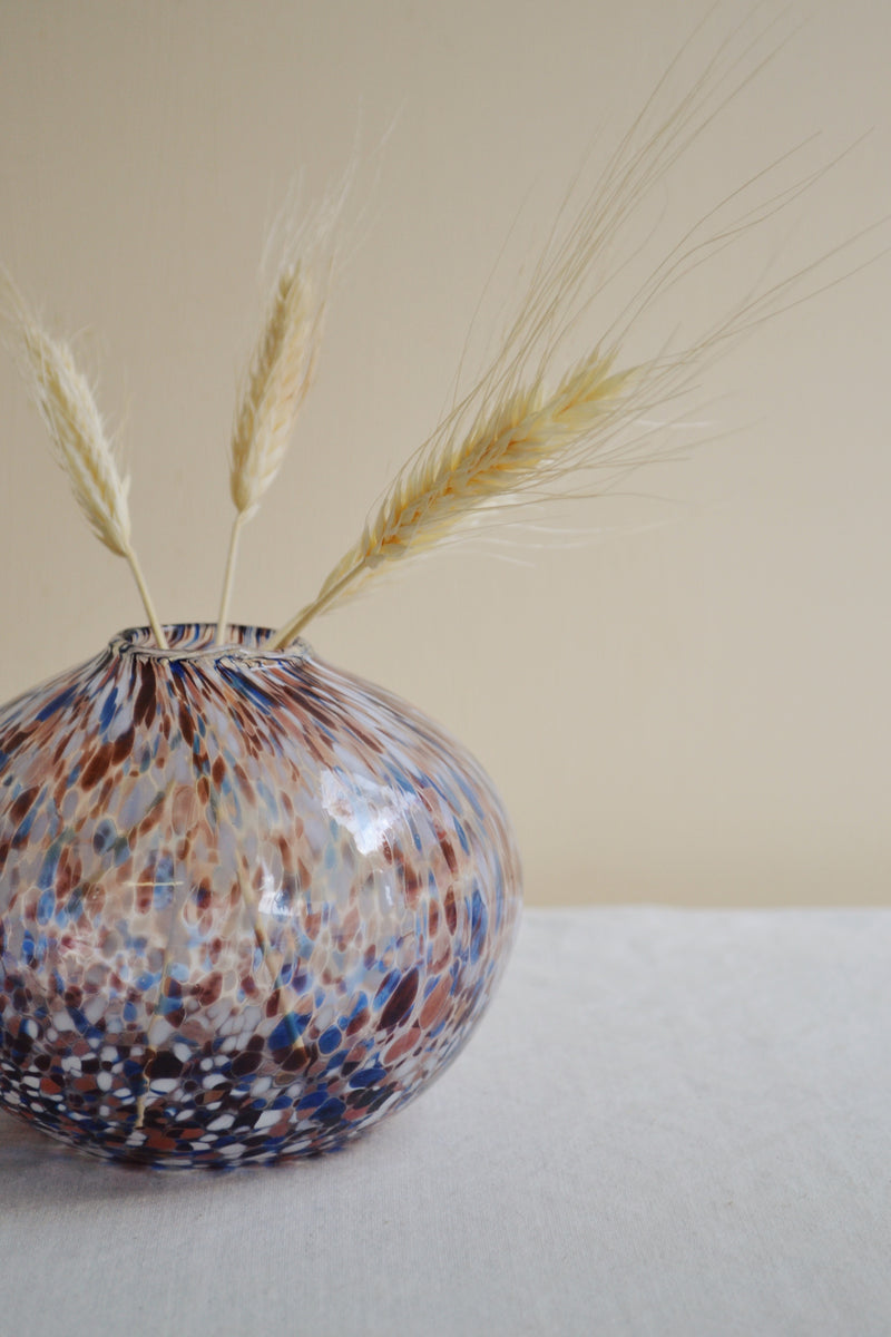 Blue and Brown Glass Vase