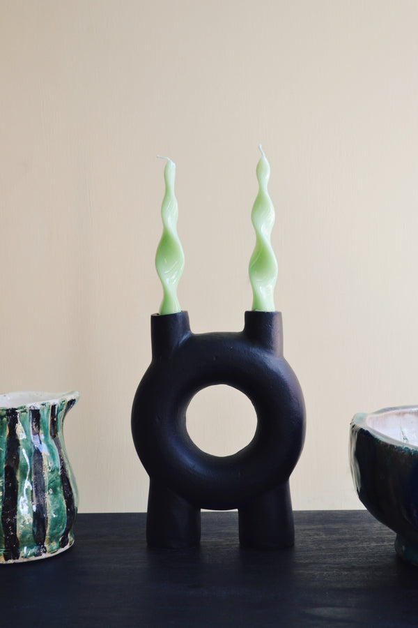 Circular Black Candle Holder