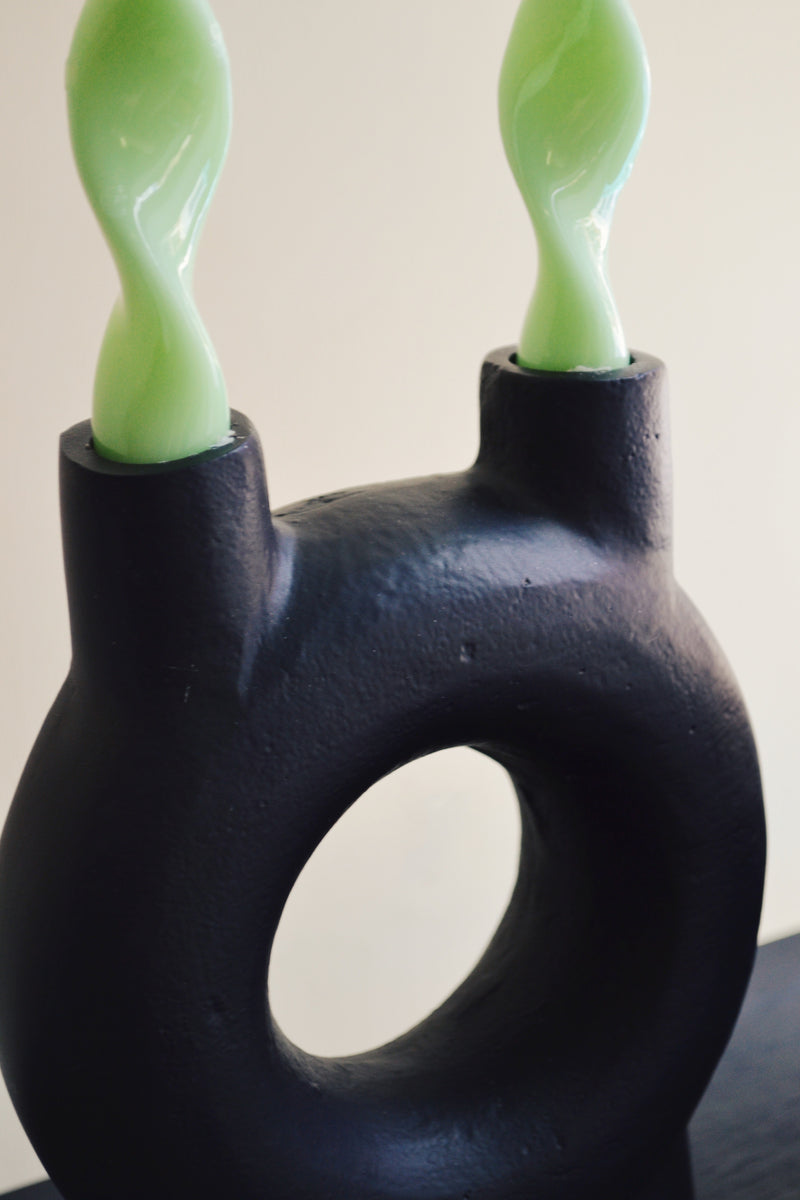 Circular Black Candle Holder