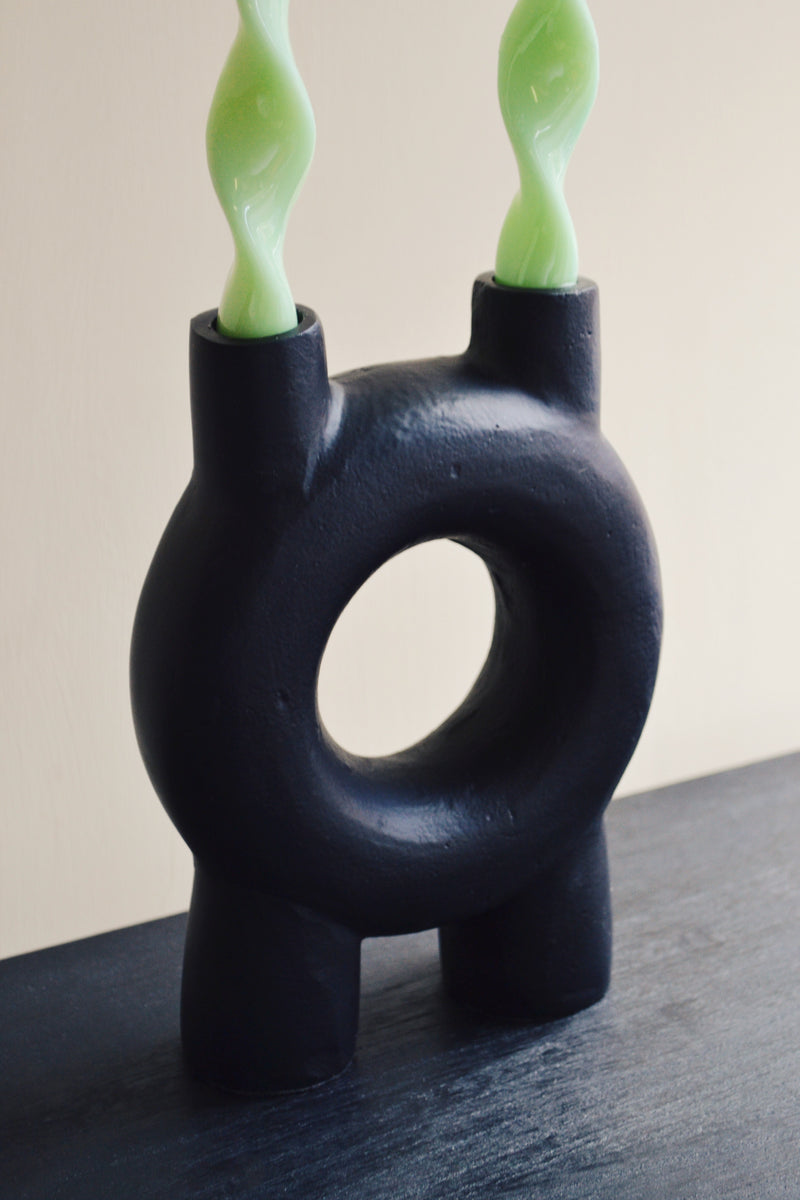 Circular Black Candle Holder