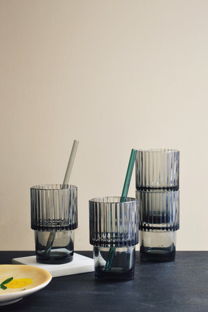 Set of Four Smoke Grey Tumblers