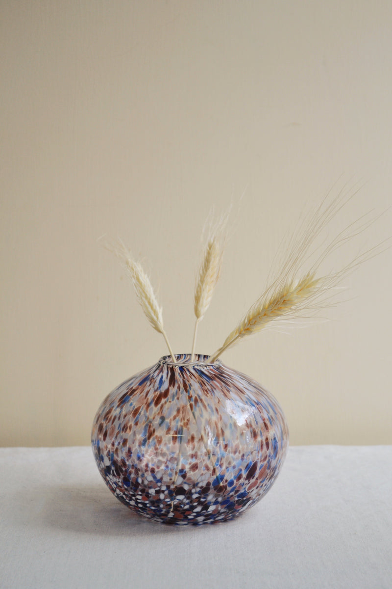 Blue and Brown Glass Vase