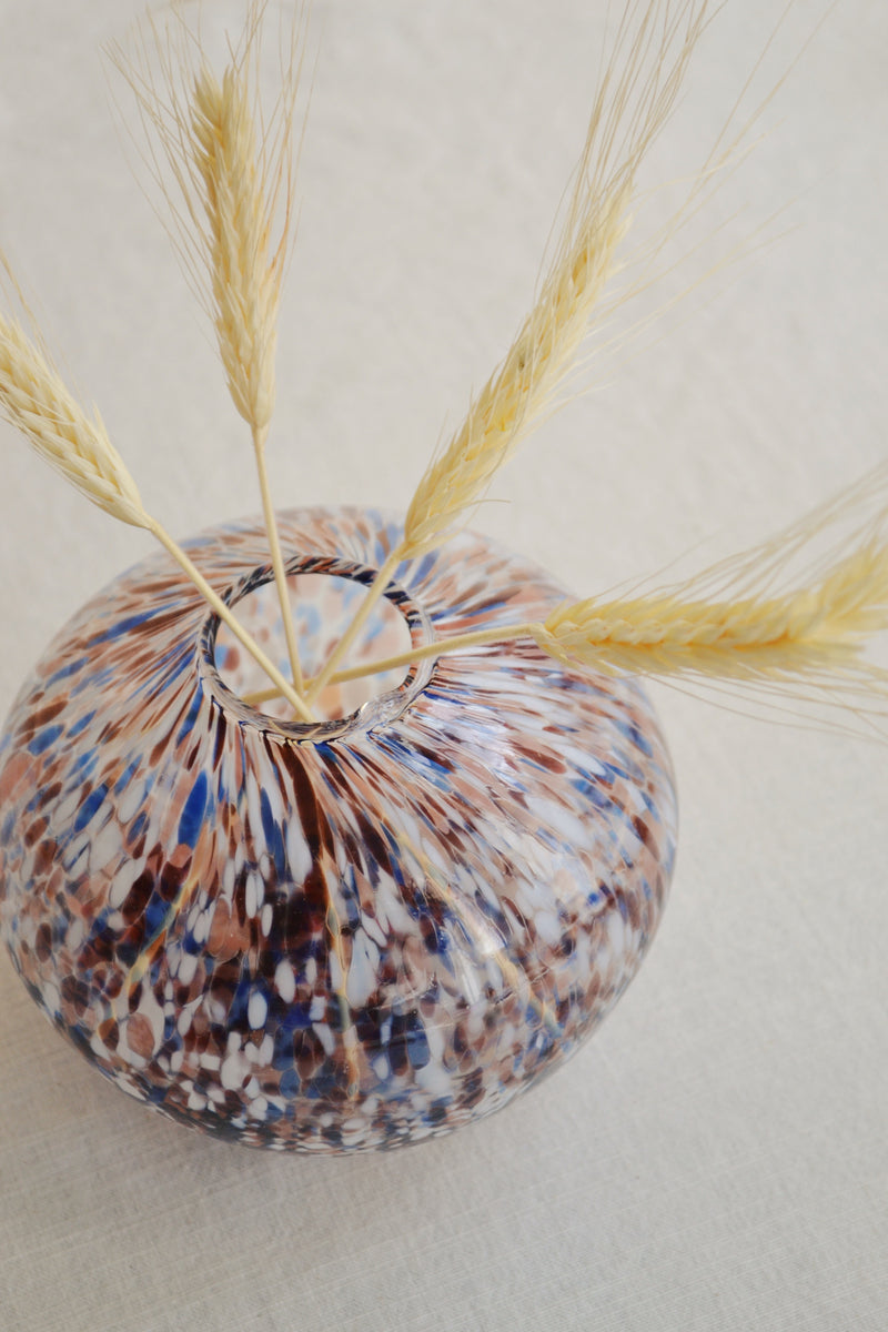Blue and Brown Glass Vase