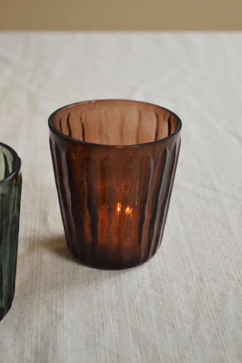 Glass Tea Light Holder - Two Colours Available