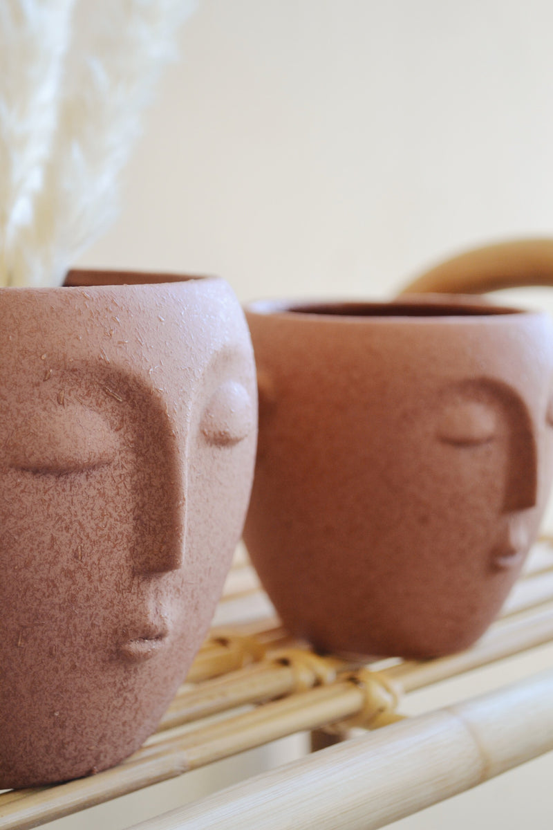 Terracotta Face Flower Pot - Two Sizes Available