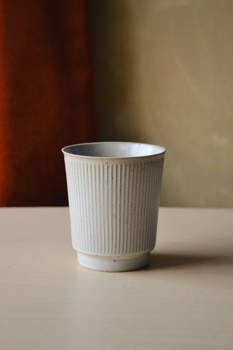 Stoneware Beige Handleless Mug