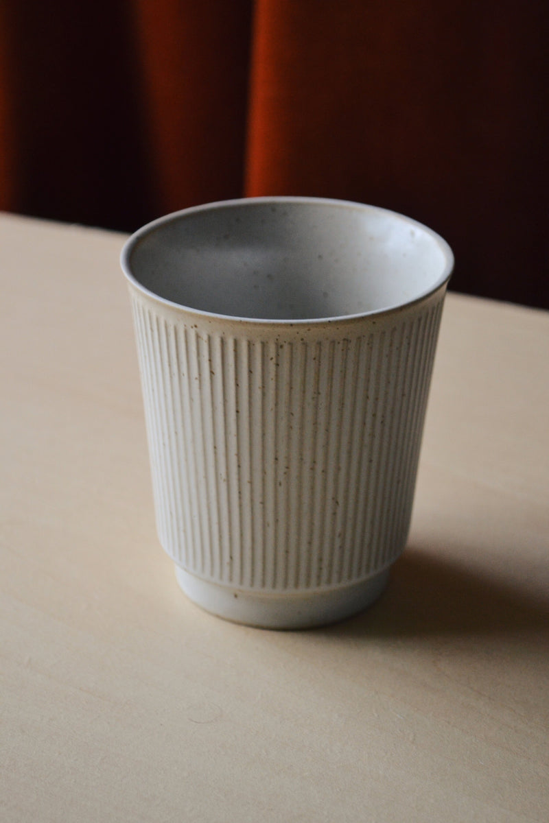 Stoneware Beige Handleless Mug