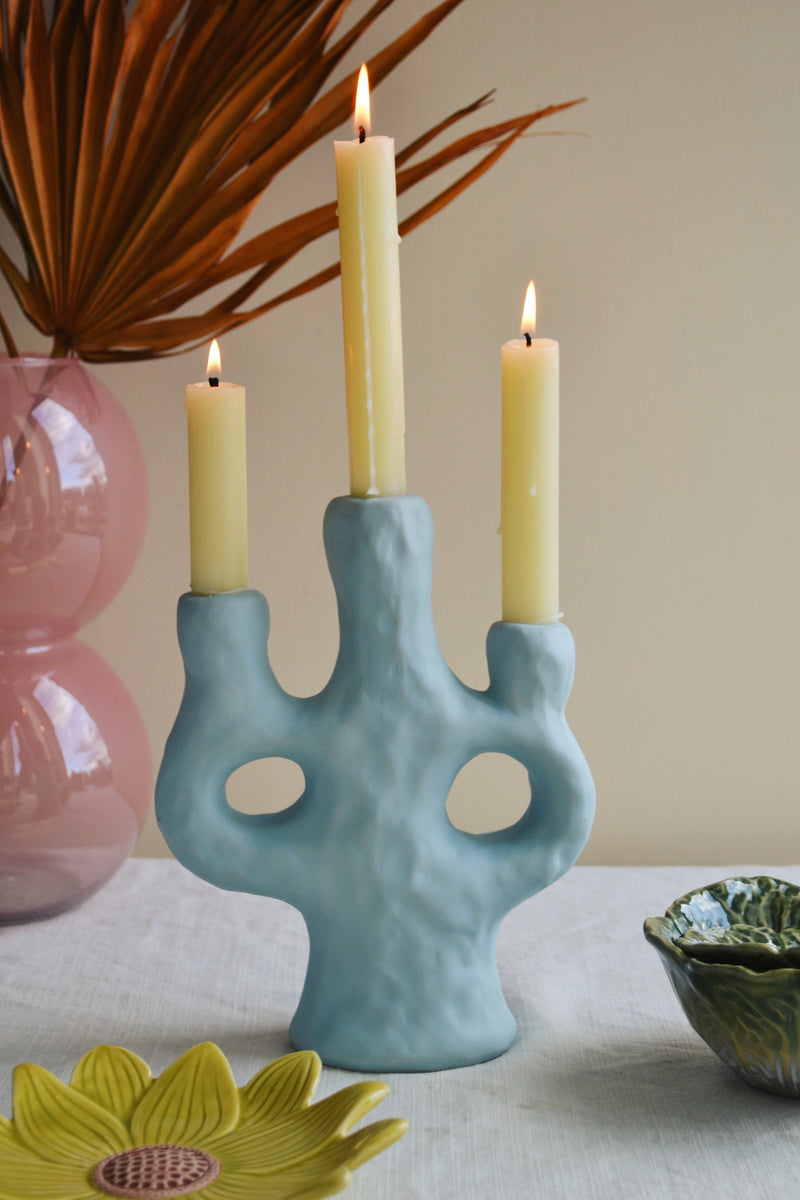 Pale Blue Loop Candle Holder