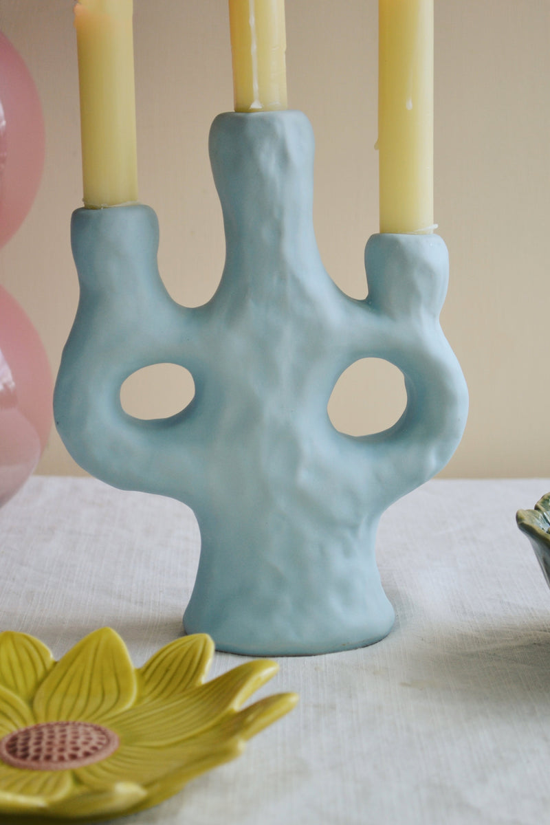 Pale Blue Loop Candle Holder