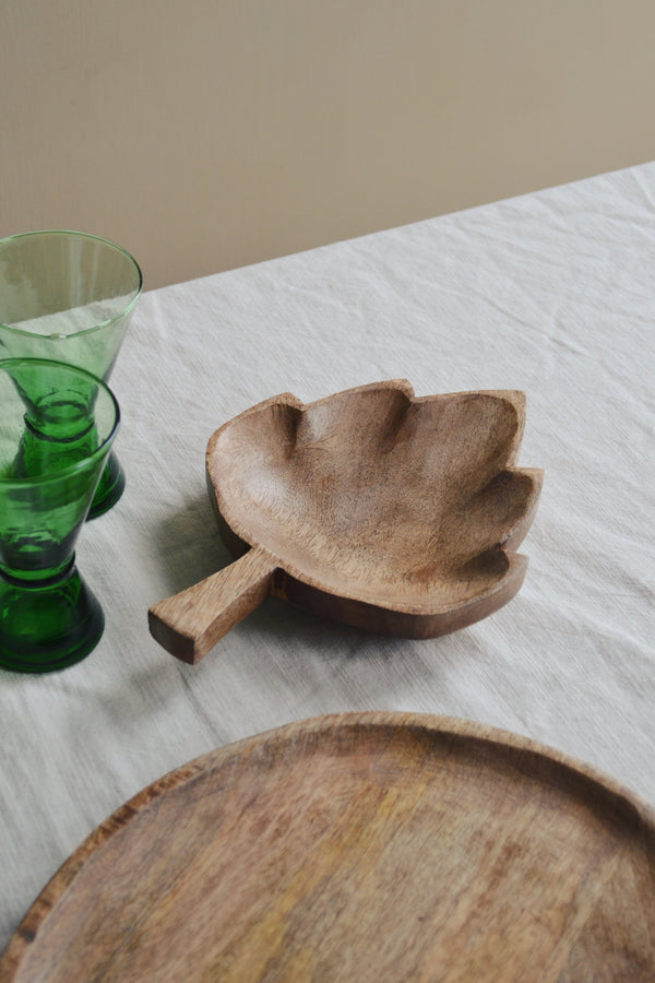 Wooden Leaf Serving Bowl