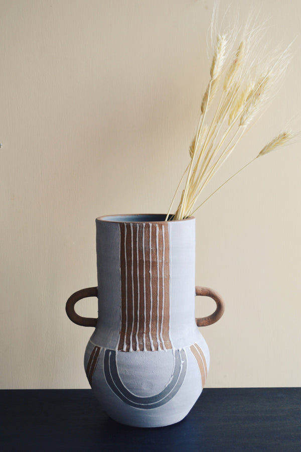 Large Terracotta Vase with Handles