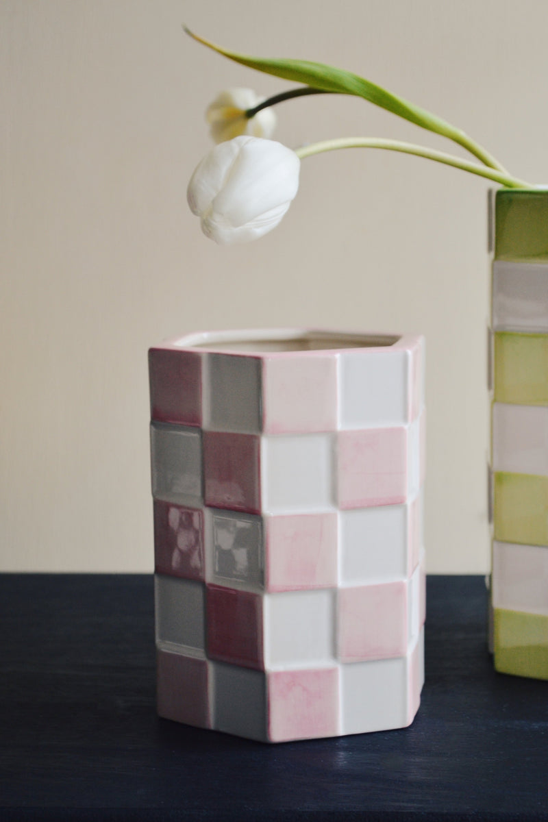 Check Tile Vase - Two Styles Available