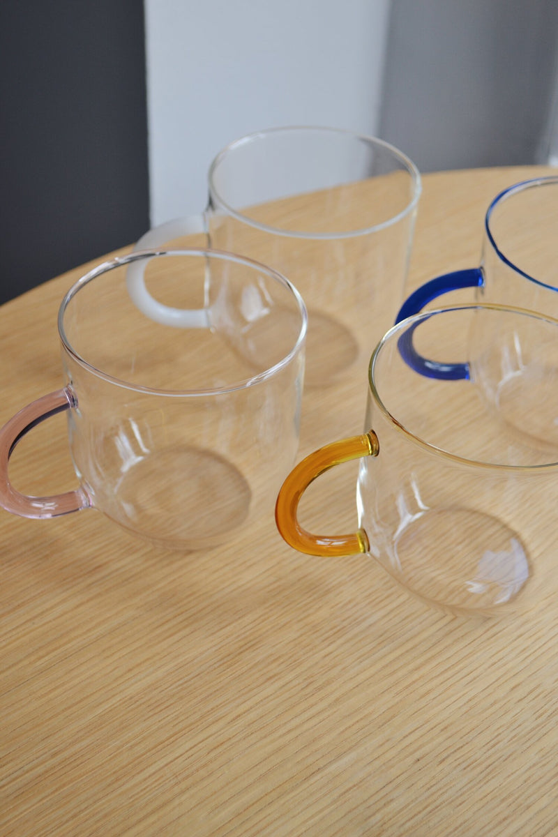 Coloured glass sale mugs