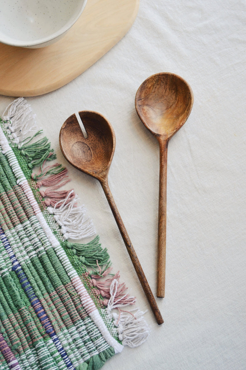 Wooden Salad Set Servers