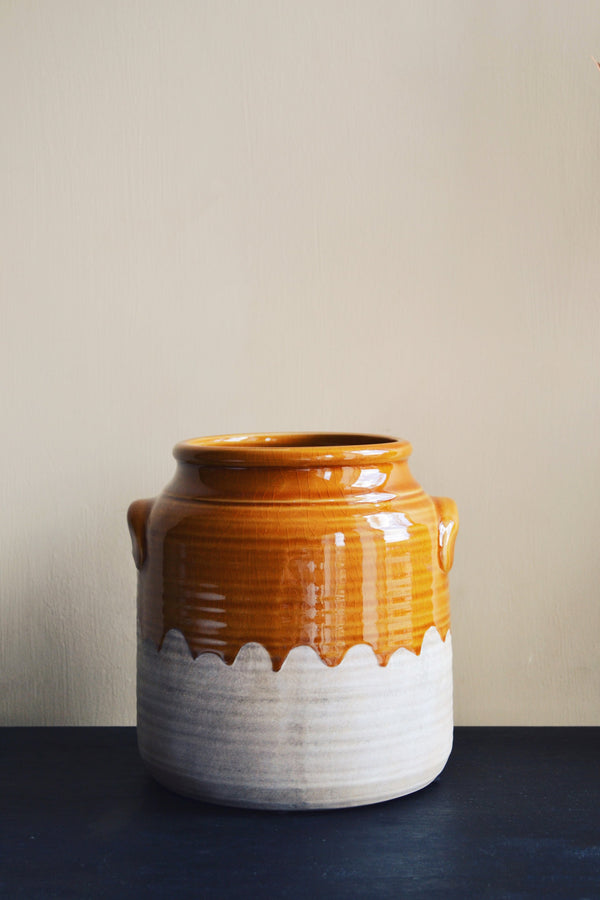 Mustard Glazed Stoneware Vase