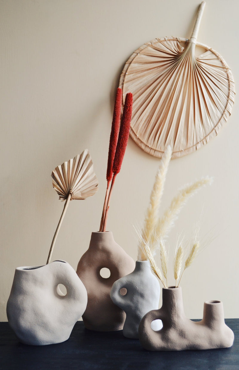 Sandstone Sculpted Stoneware Vase