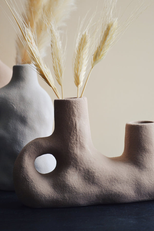 Sandstone Sculpted Stoneware Vase