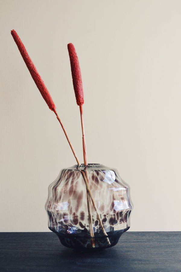 Blue and Brown Glass Vase