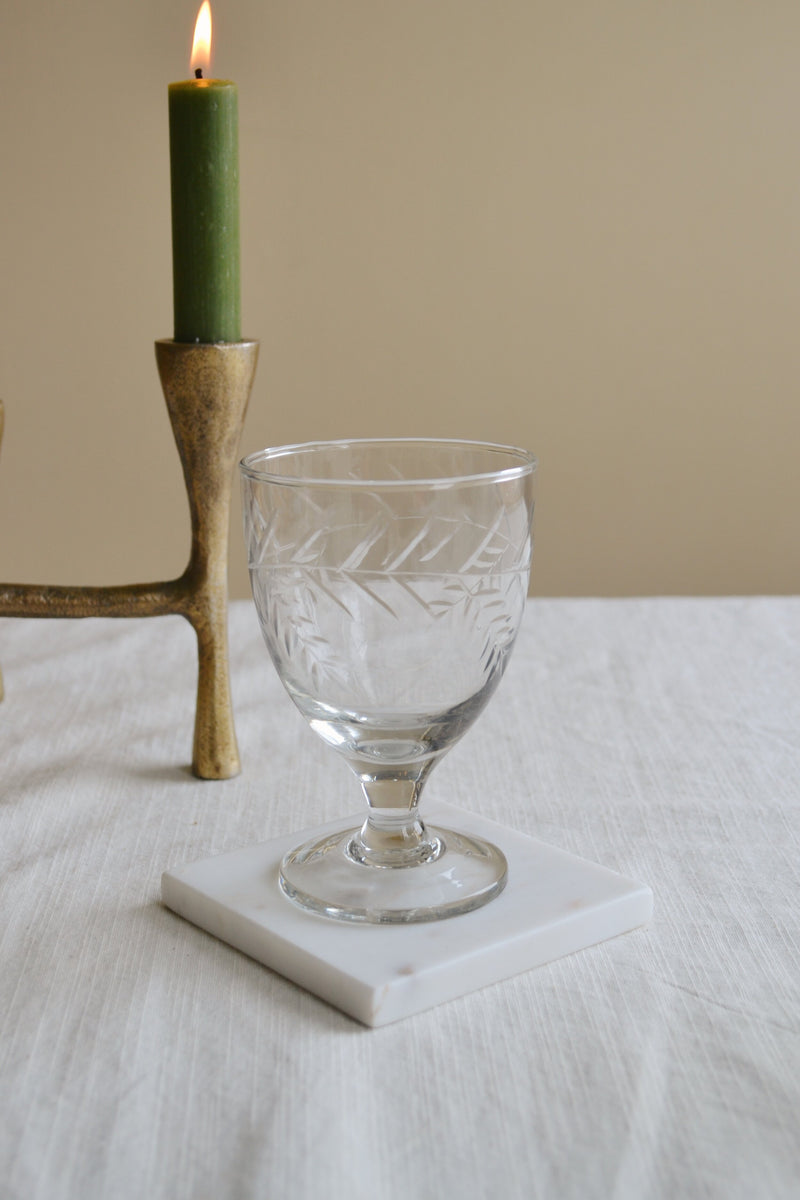 Hand Etched Wine Glass