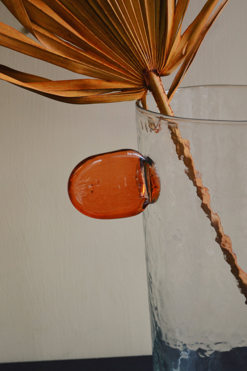Recycled Glass Vase with Orange Ears