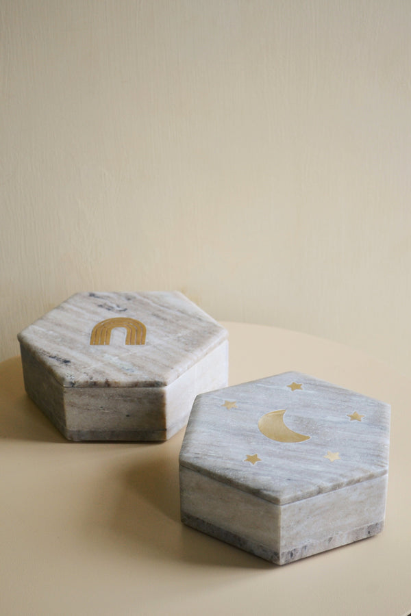 Marble Box with Brass Inlay - Two Styles Available