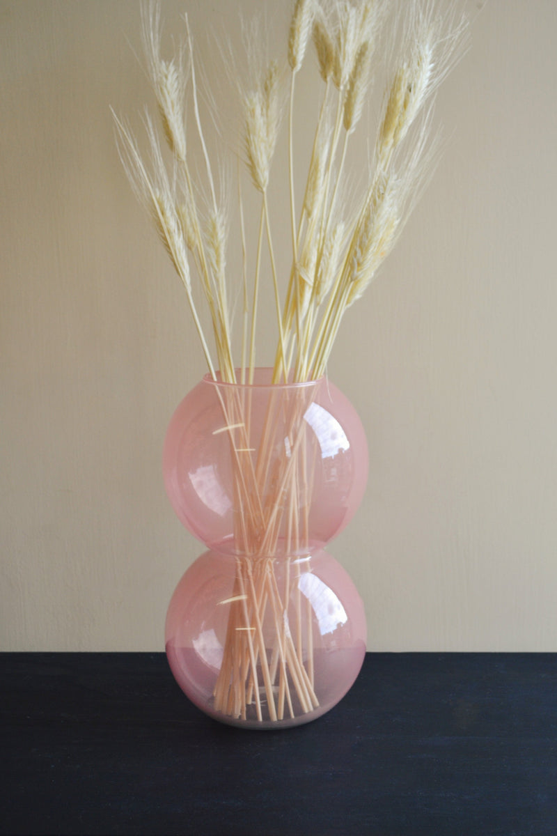 Recycled Pink Bulb Glass Vase