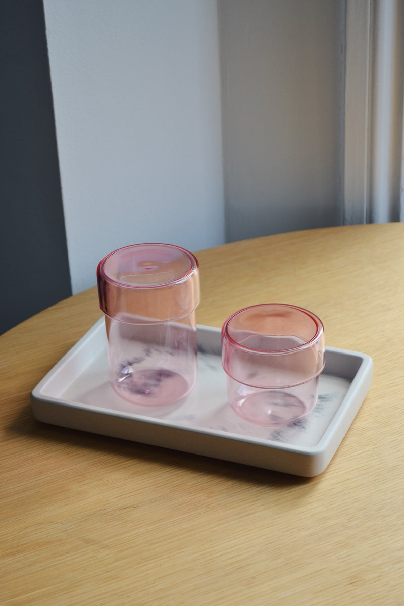 Set of Two Glass Storage Jar with Lid