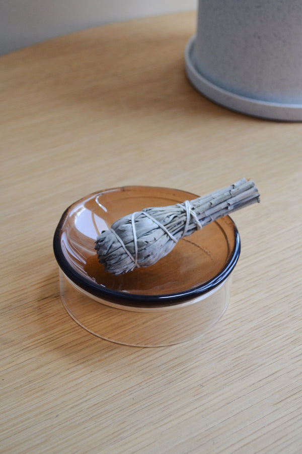 Brown / Clear Glass Bowl