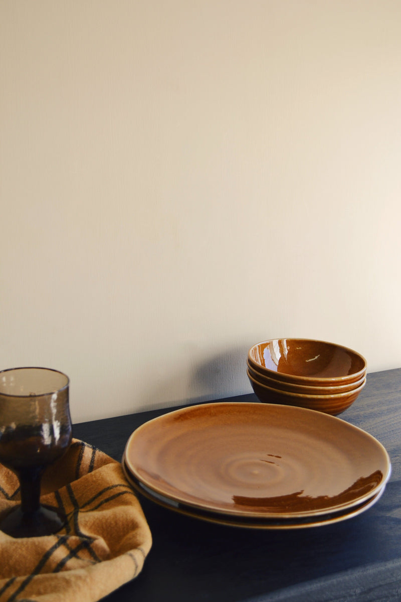 HKliving ® | Japanese Dinner Plate Brown