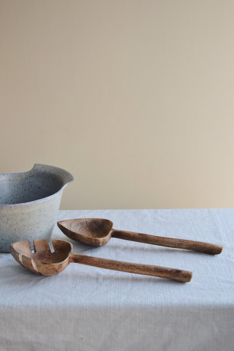 Wooden Salad Set Servers