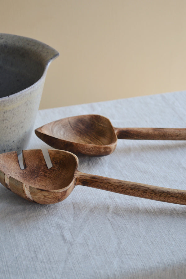 Wooden Salad Set Servers