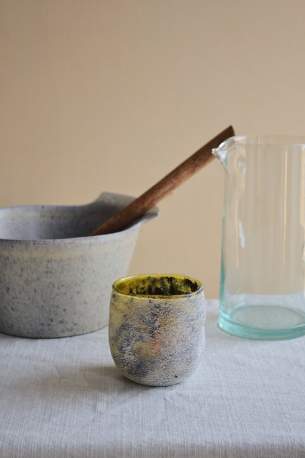 Matt Green Organic Shaped Glass Votive