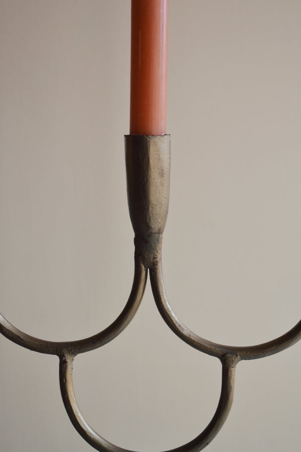 Hand Forged Matt Brass Candle Holder