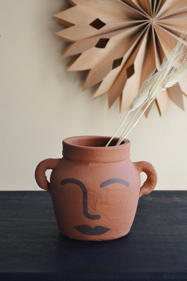 Terracotta Vase with Face