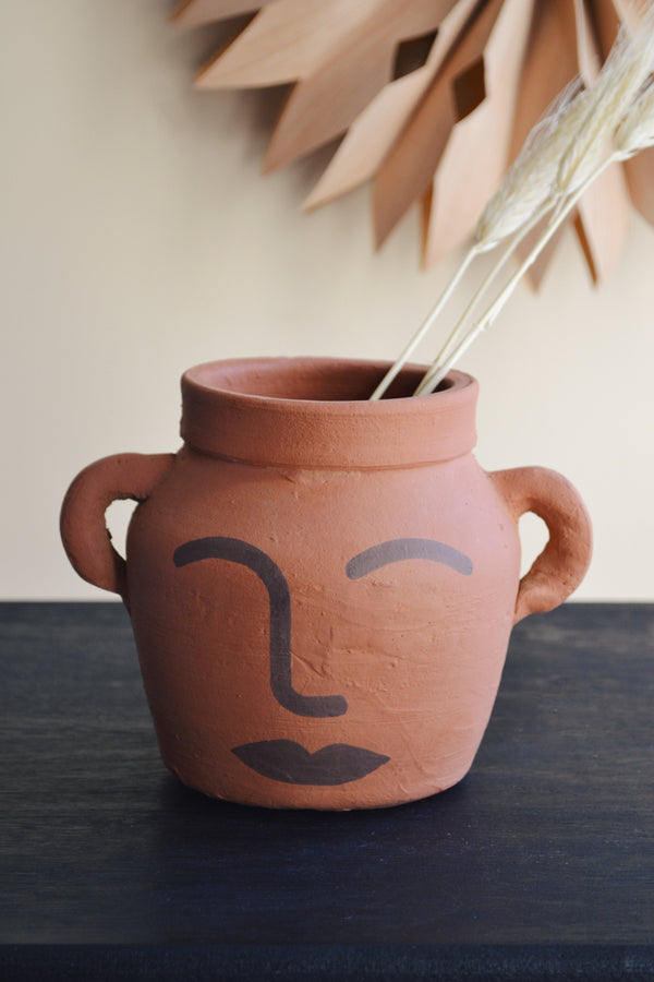 Terracotta Vase with Face