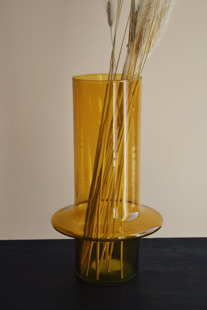 Yellow Recycled Glass Vase