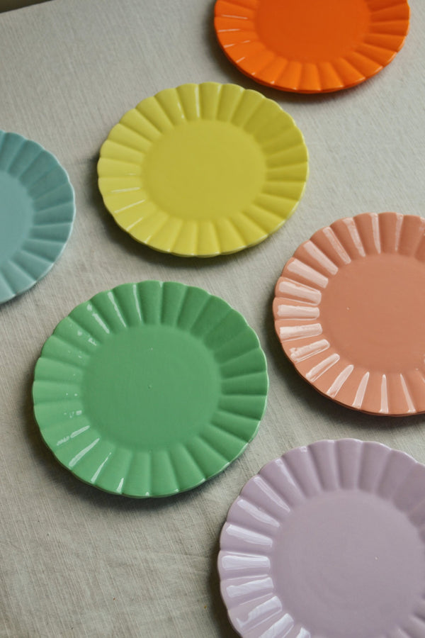 Scalloped Small Plate - Six Colours Available