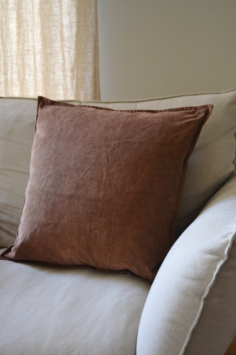Red / Brown Corduroy Cushion