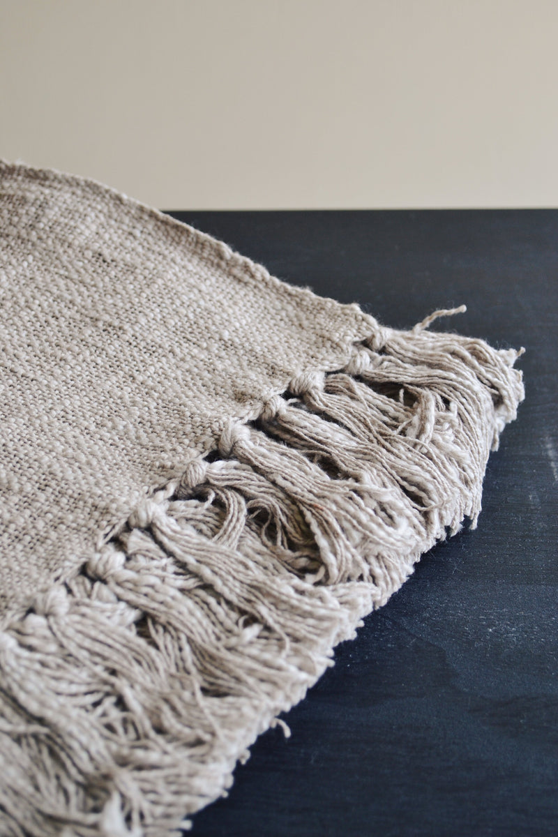 Cotton Throw with Fringing - Two Colours Available