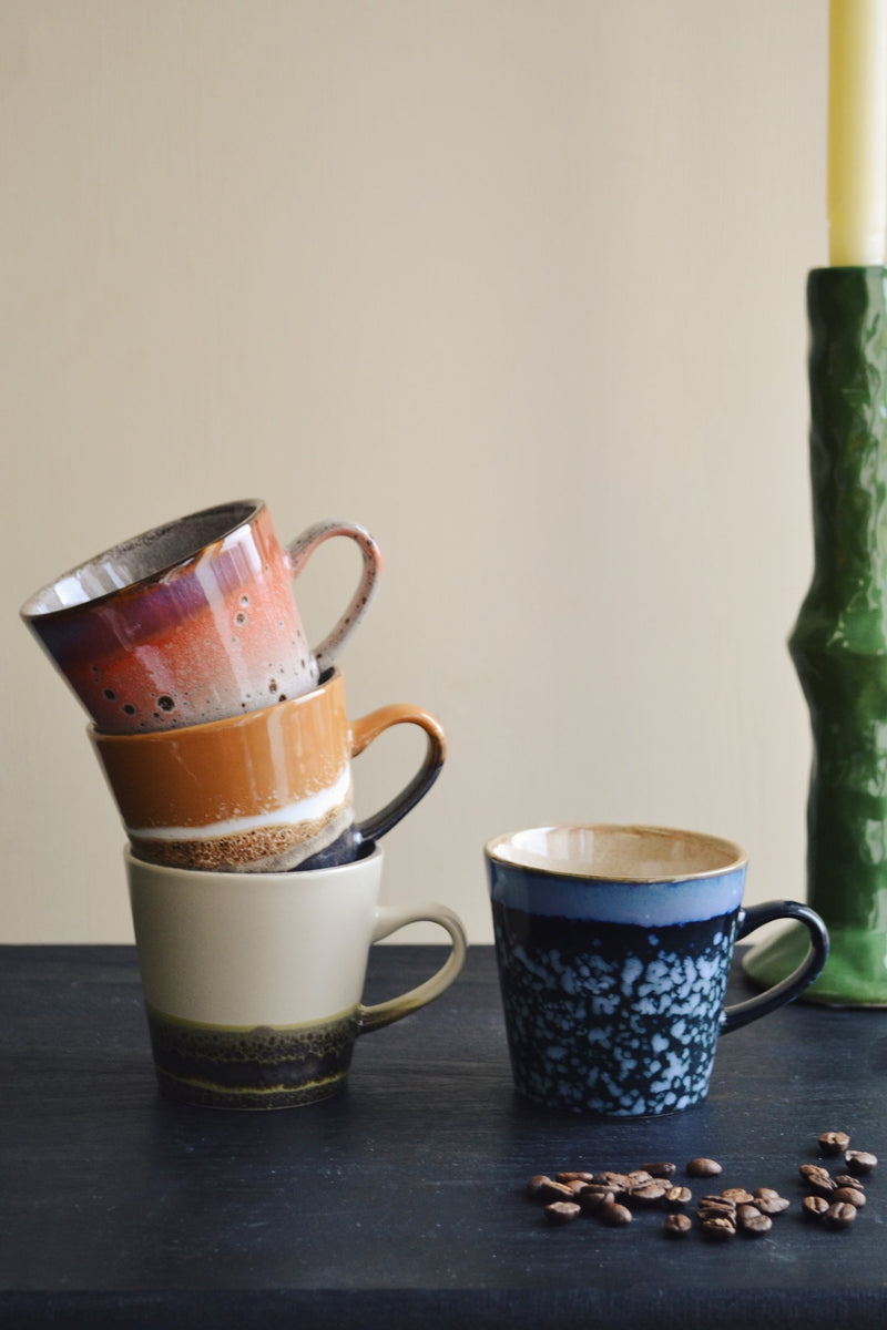 HKliving ® | Set of Four Ceramic Americano Mugs - Jungle