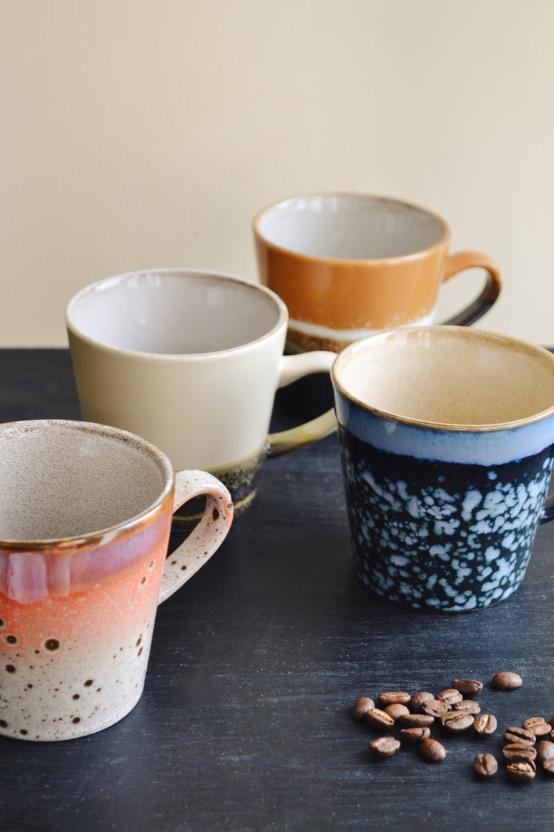 HKliving ® | Set of Four Ceramic Americano Mugs - Pegasus