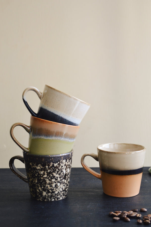 HKliving ® | Set of Four Ceramic Americano Mugs - Desert