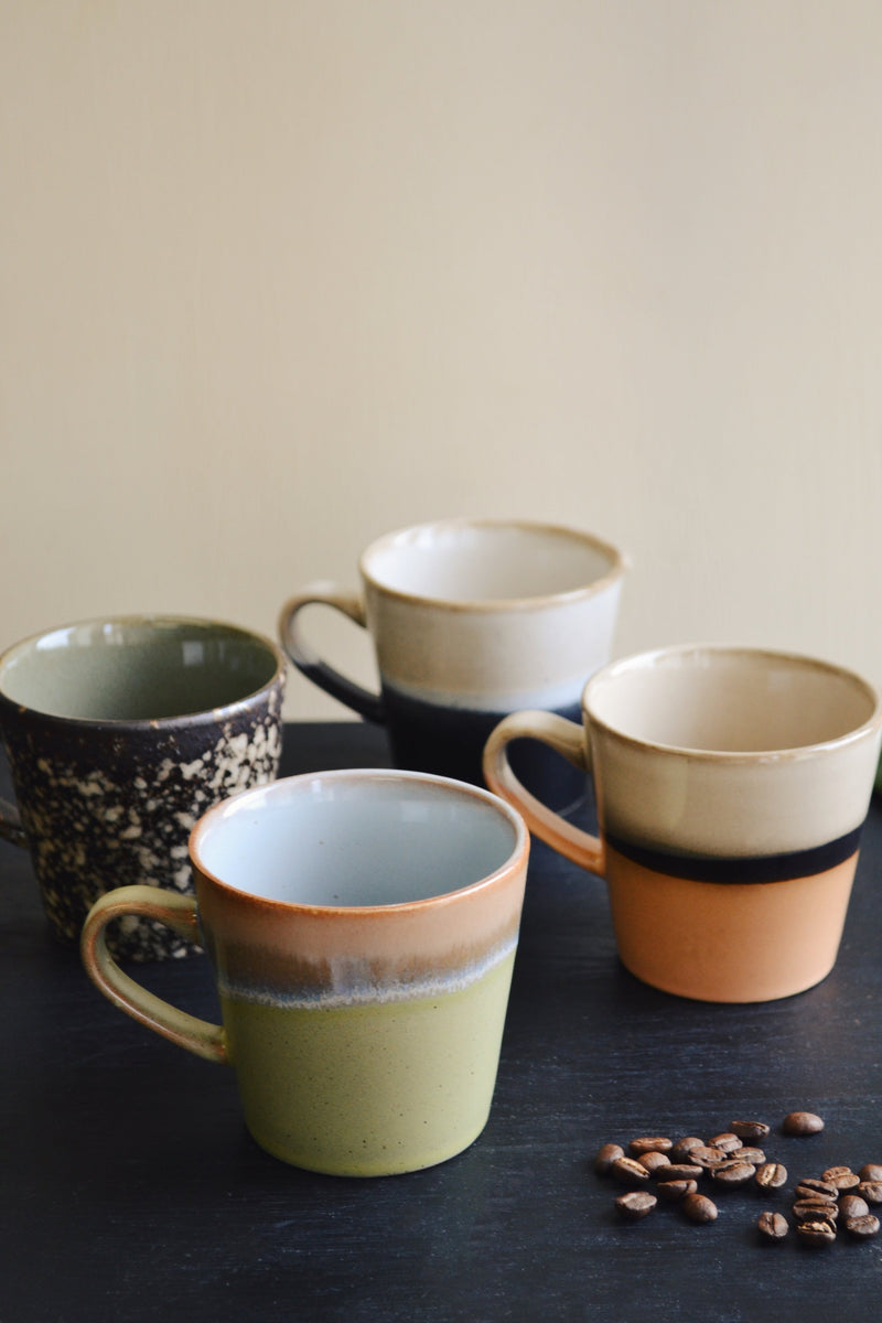 HKliving ® | Set of Four Ceramic Americano Mugs - Desert