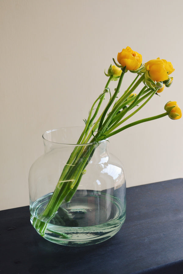 Clear Recycled Glass Tall Vase