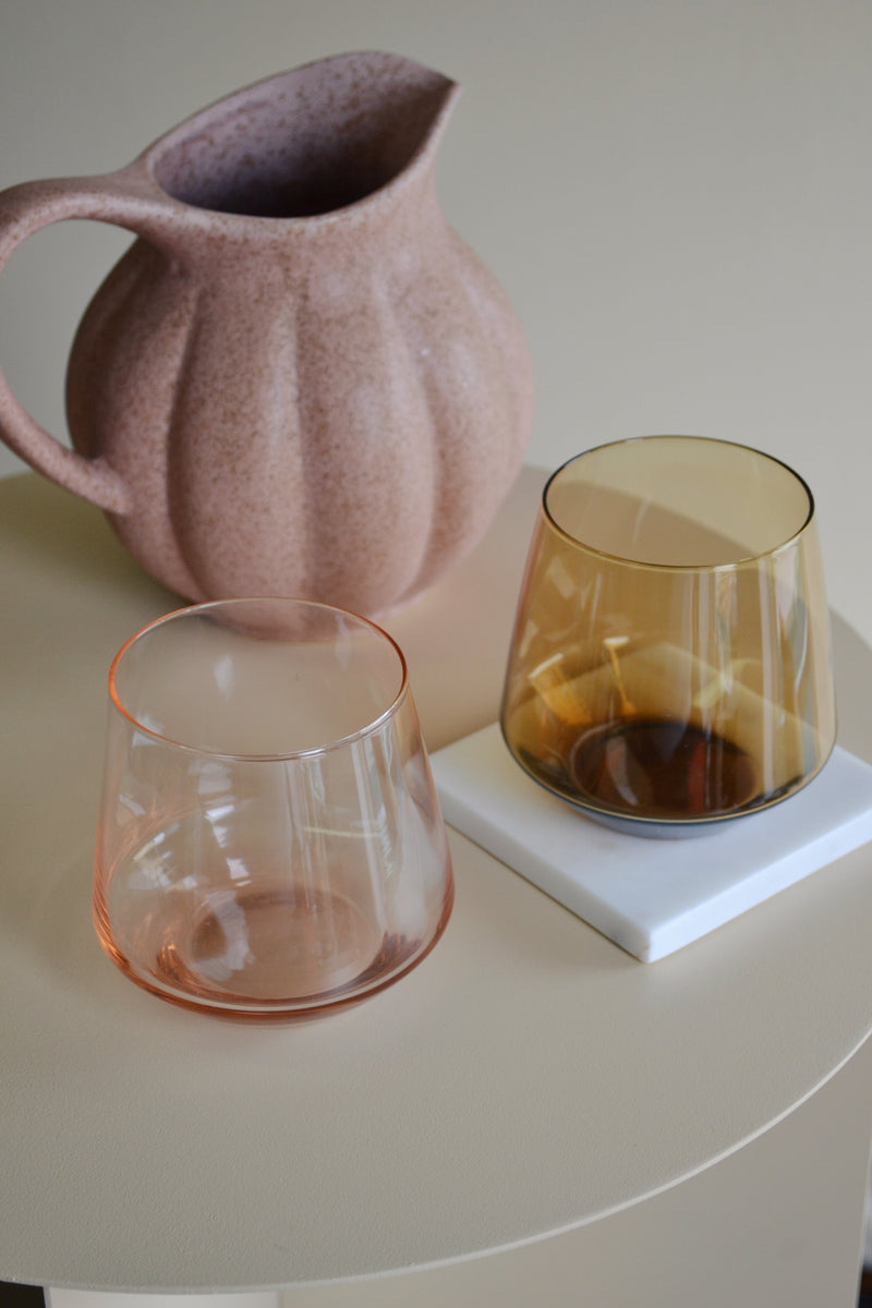 Rosy Drinking Glass - Two Colours Available