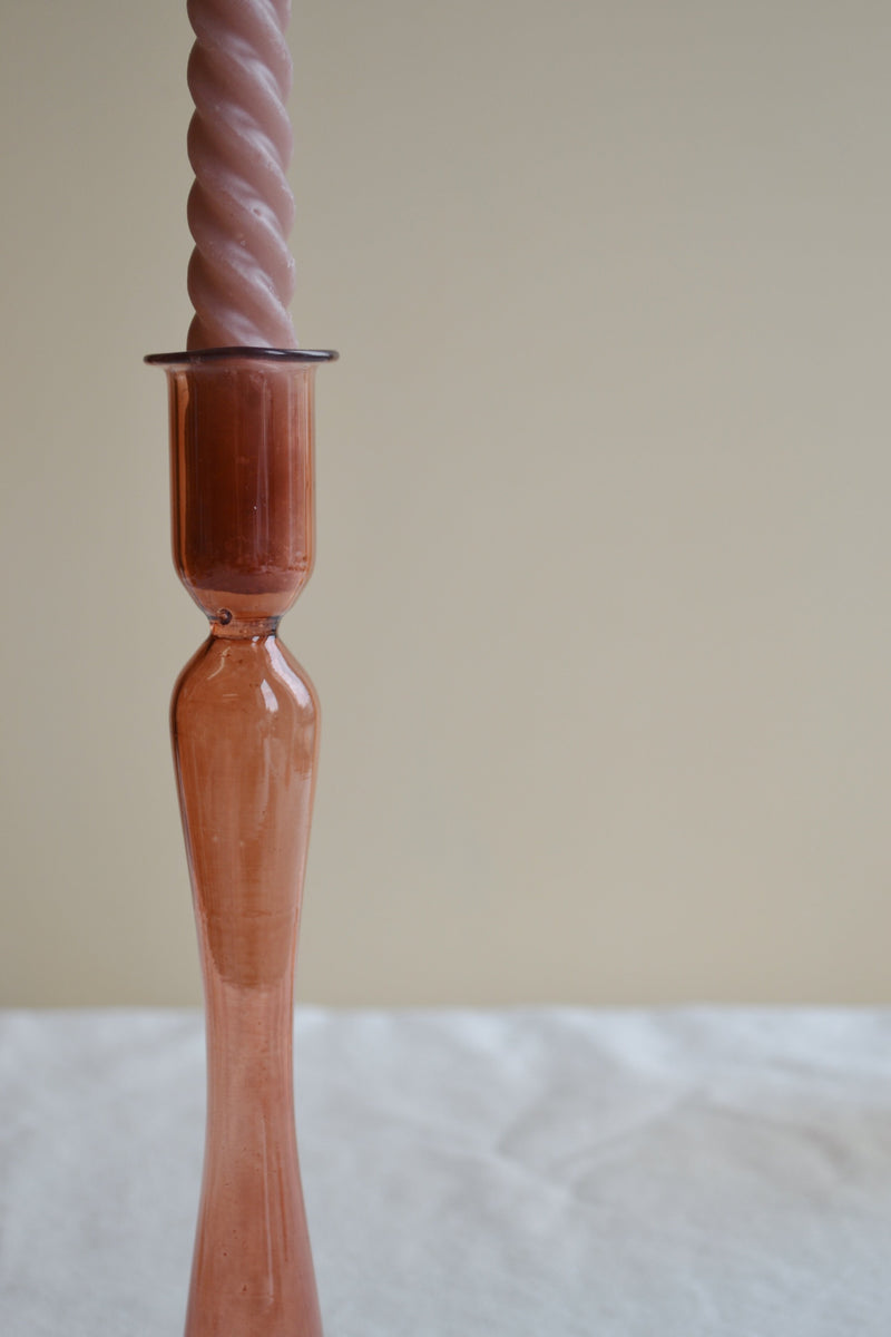 Terracotta Glass Candle Holder