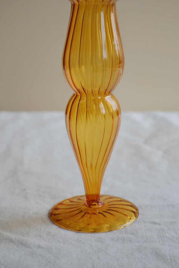 Classic Mustard Glass Candle Holder